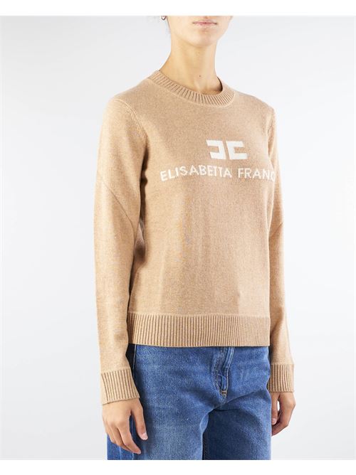 Pullover in misto cashmere con logo Elisabetta Franchi ELISABETTA FRANCHI | Maglia | MK64S46E2CP2